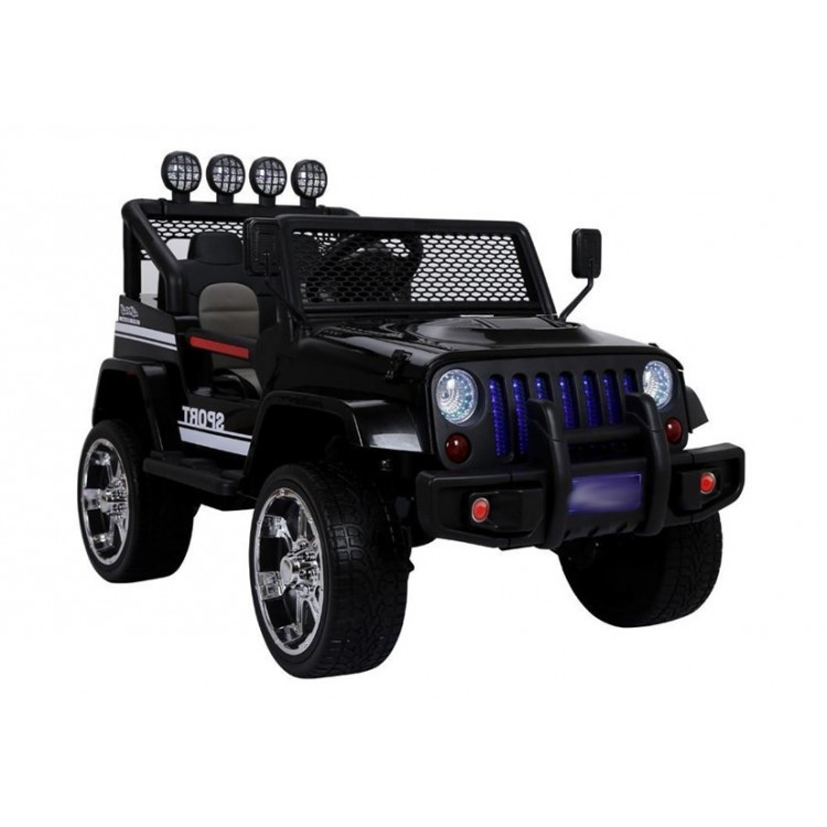 Elektrické autíčko - Jeep S2388 - nelakované - čierne